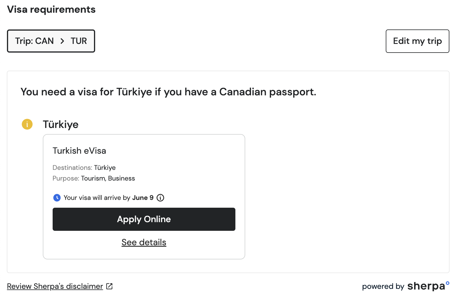 Visa Only