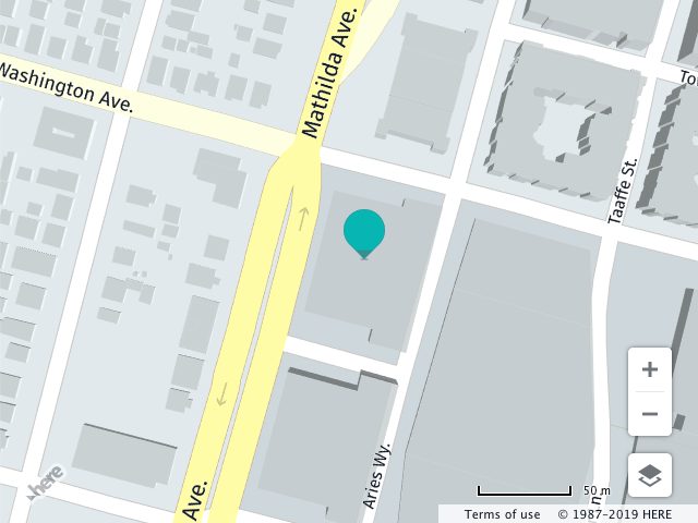 The map after retrieving the geo-coordinates for the address