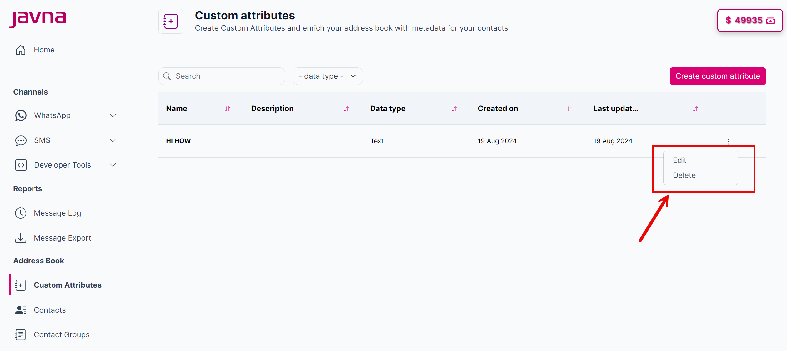 Fig 142: The "Options Menu" button.