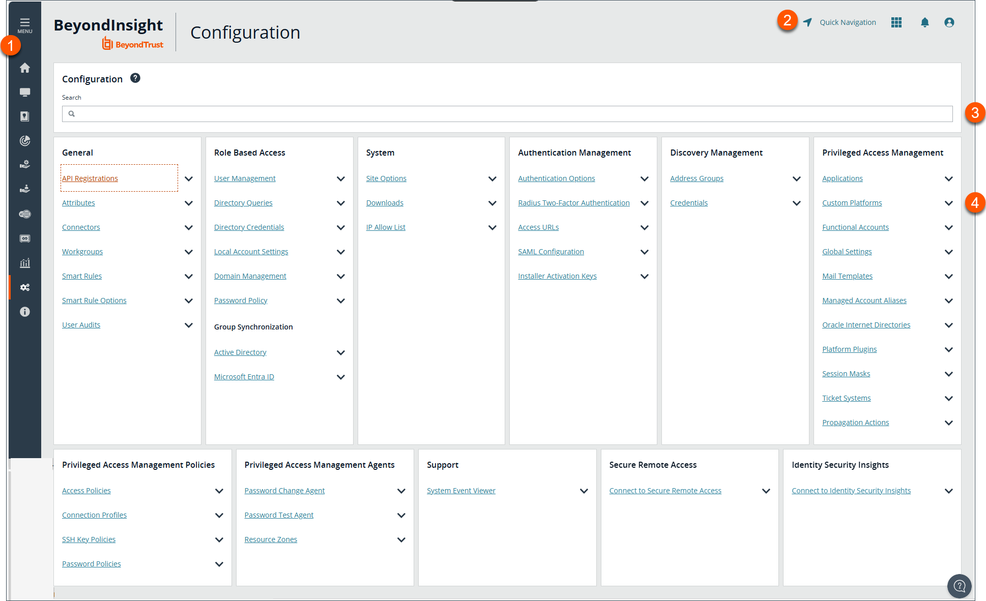 Password Safe for Cloud Configuration Page