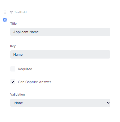 A Name field whose value can be captured.