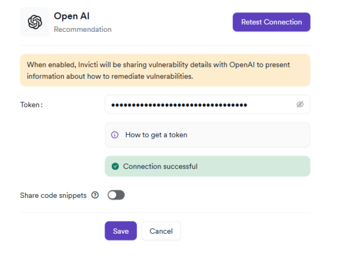 Connection successful message