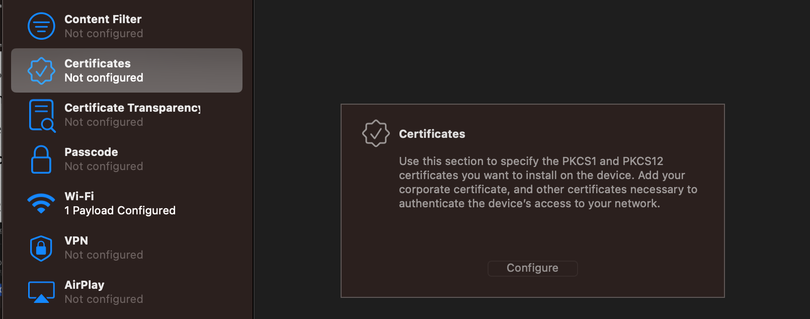 Configure Certificate