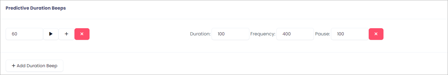Predictive duration beeps
