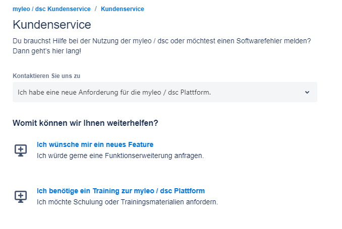 Möglichkeiten, eine Anforderung zu stellen