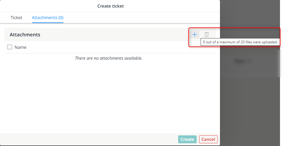 The maximum number of attachments to a ticket has been limited to 20