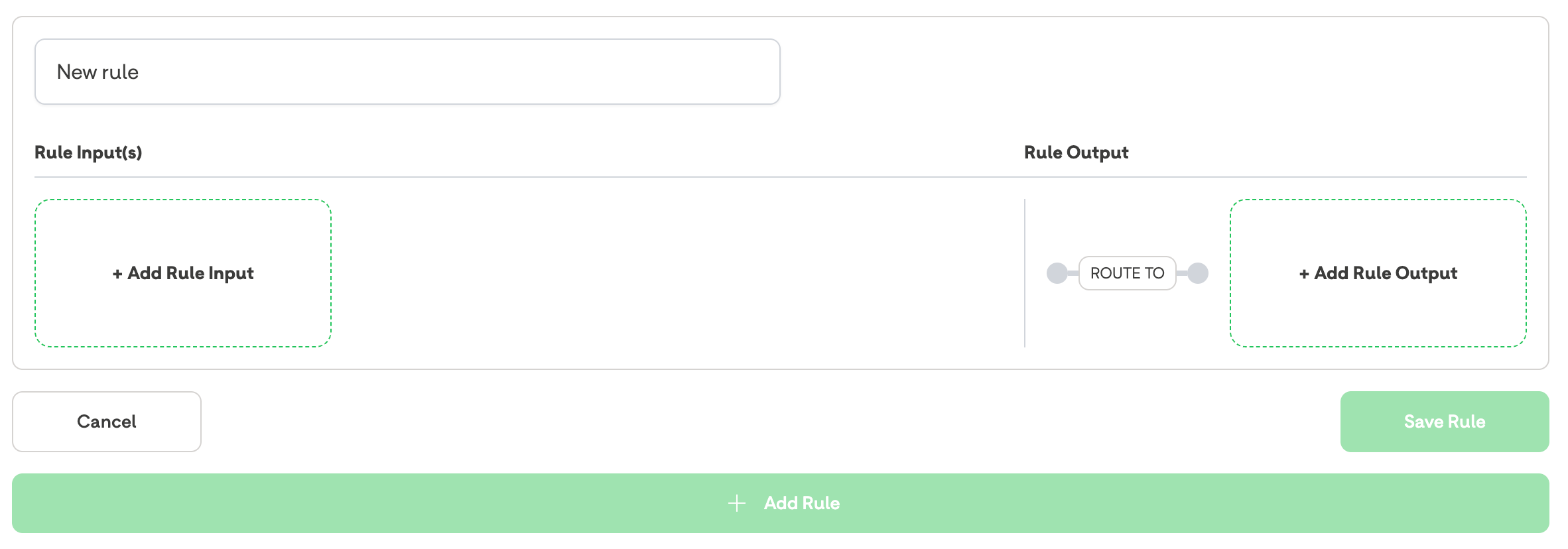 A newly created, blank, rule