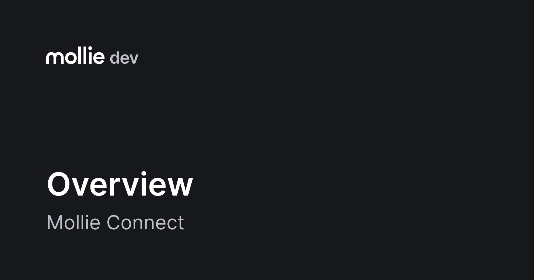 Mollie Connect - Overview | Mollie Documentation