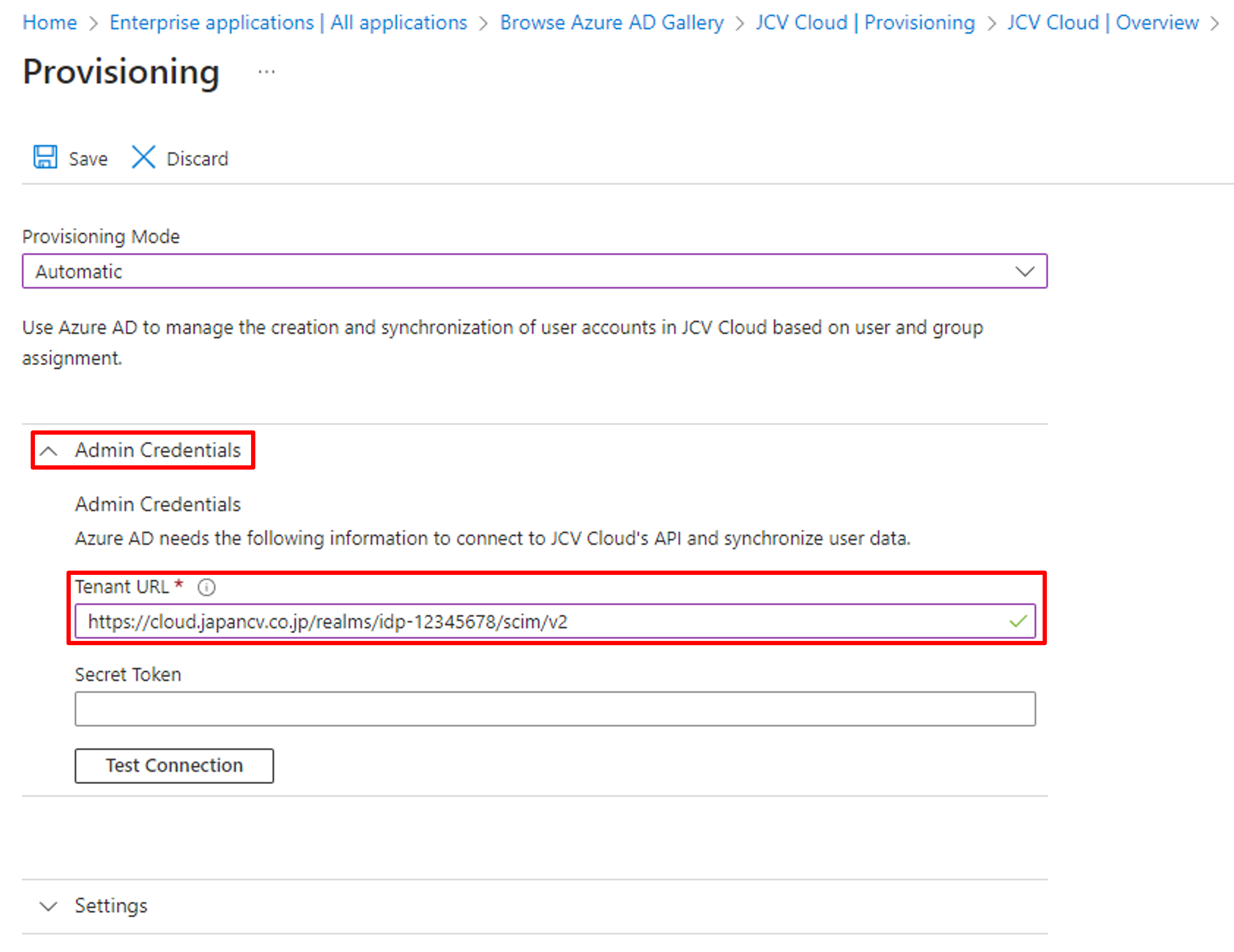 Tenant URL setting