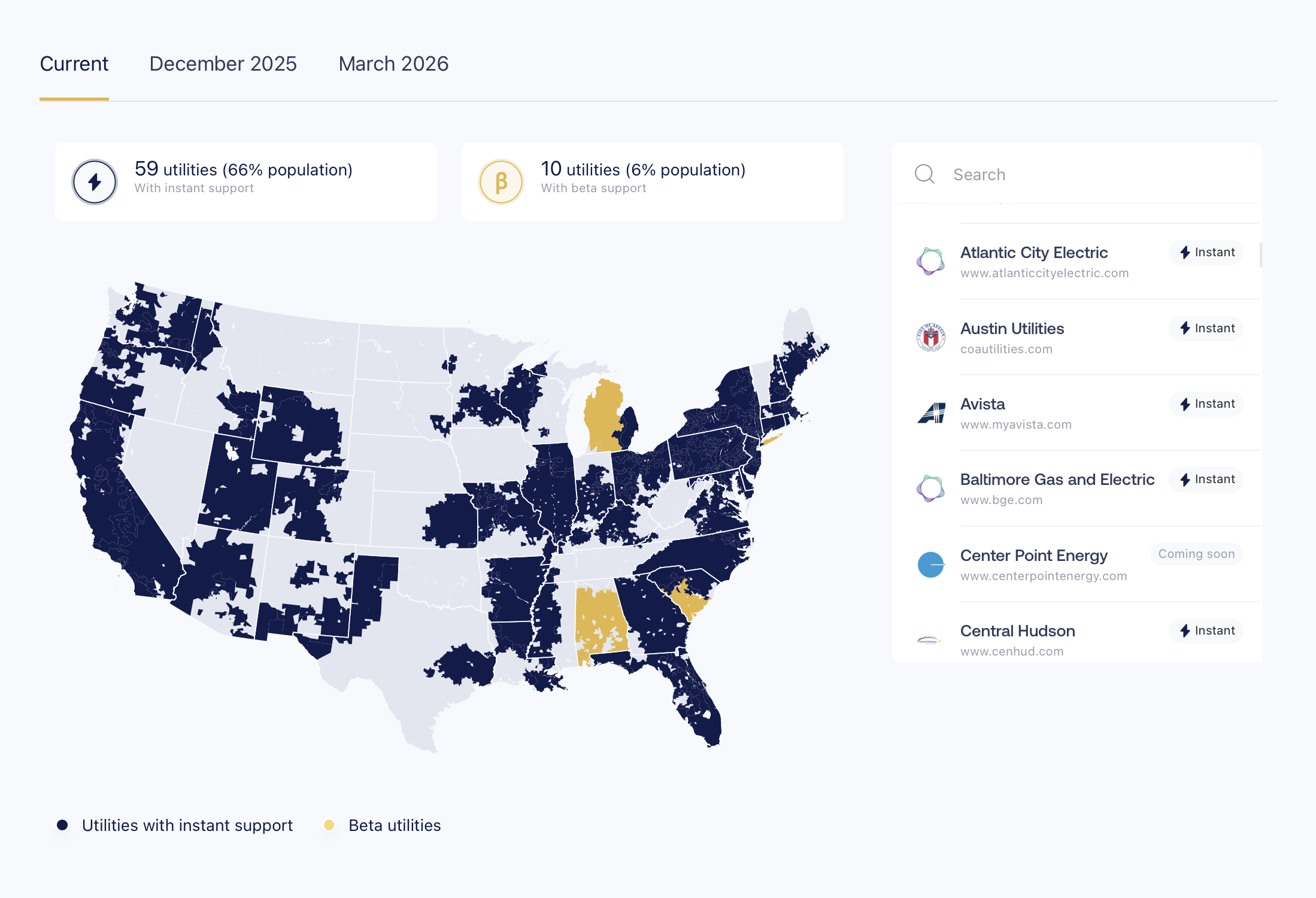Bayou Energy's utility API supports getting utility data from 66% of the US population's utility meters