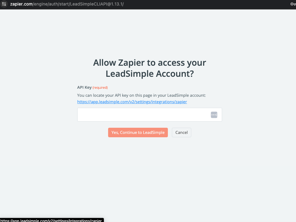 LeadSimple API Key