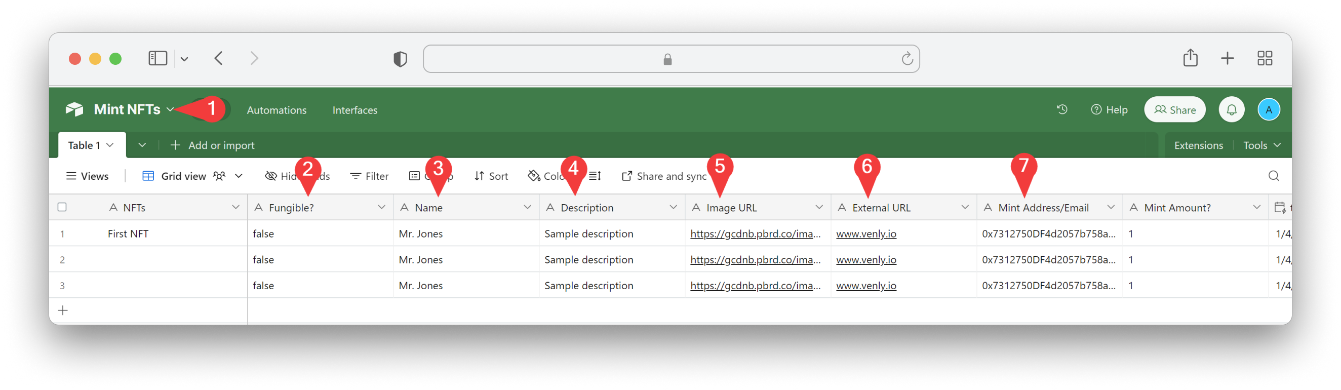 Configuring Airtable records