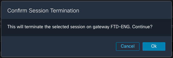 **Figure 8: ** Session Termination pop-up window 