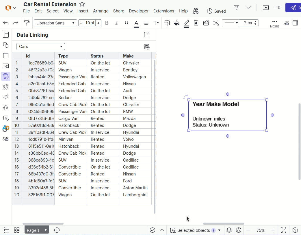 Dragging data onto your custom shape