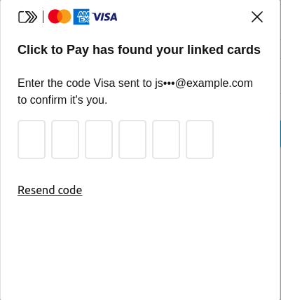 Checkout Component: Click to Pay Code Verification