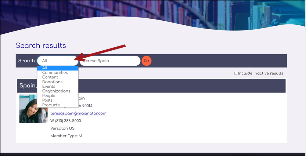 Viewing a Common Search content item example