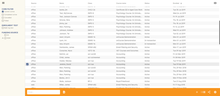 Figure 435. Enrolment being found and selected