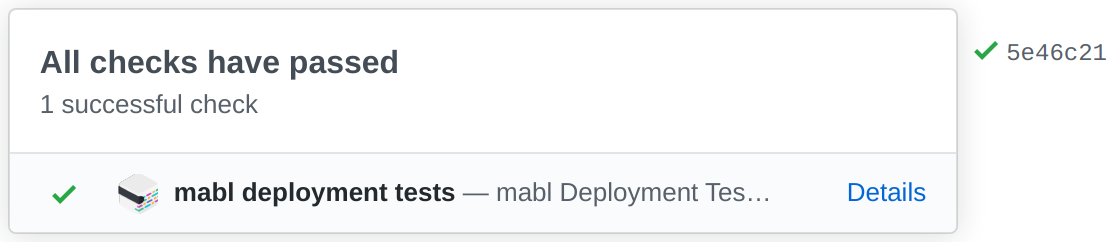 Checks appearing for deployment related GitHub commit that triggered mabl tests