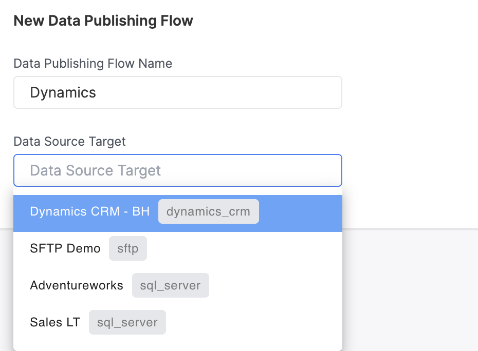 You can now specify Dynamics CE - Direct and FO - Direct sources as publishing targets.