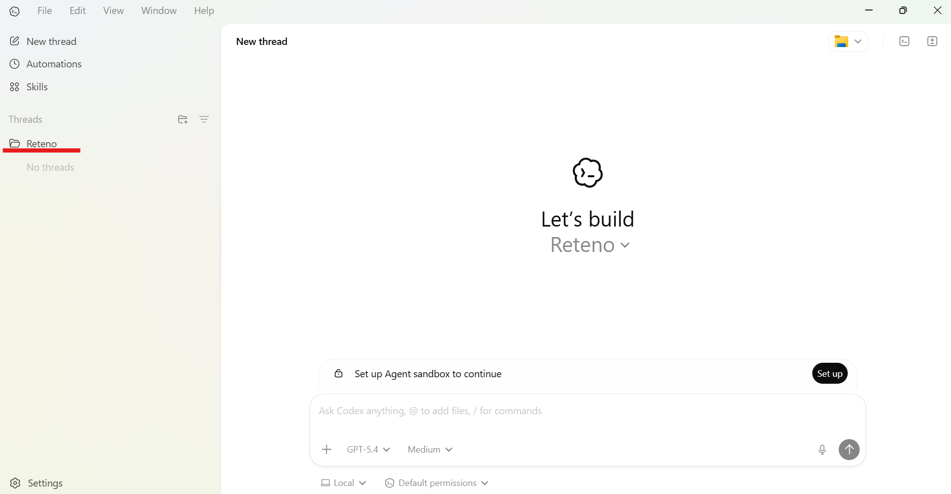 Create a project folder