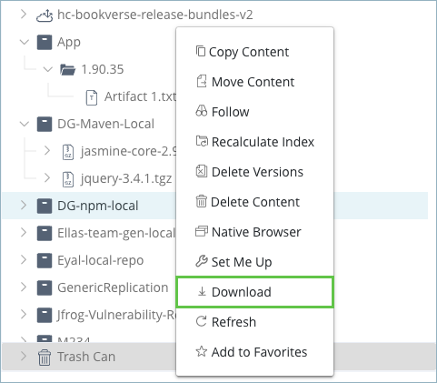 Manipulating Artifacts Download from Action Menu.png