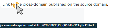 Links to the cross-domain destination will be auto-tagged with atclid.