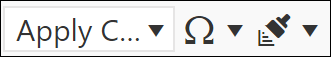 Viewing Apply CSS Class, Insert symbol, and Format Stripper icons