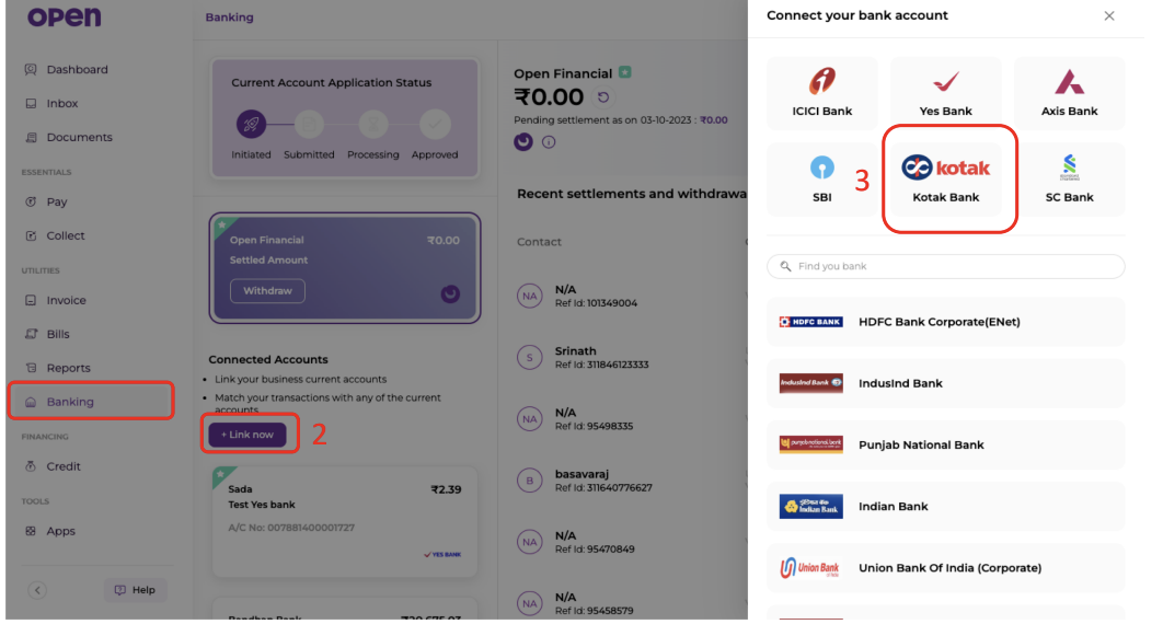 Open Banking page