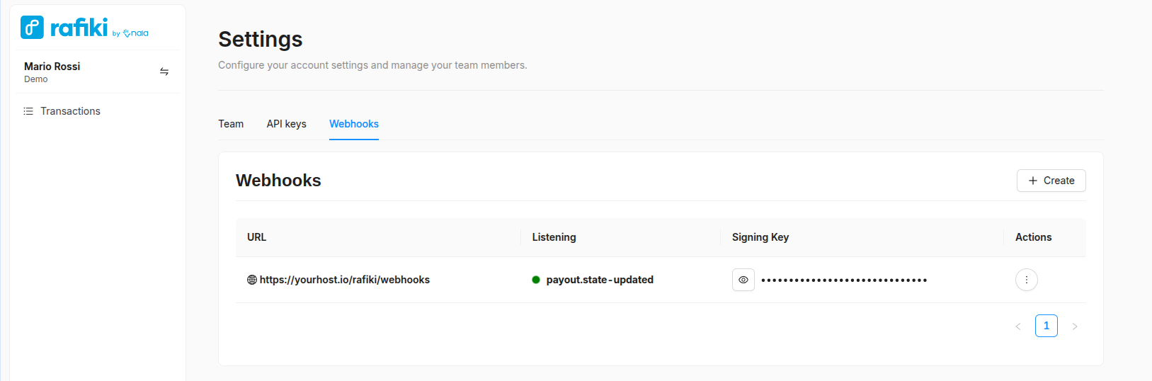 Manage webhooks configurations