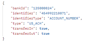 Example Payment endpoint response object