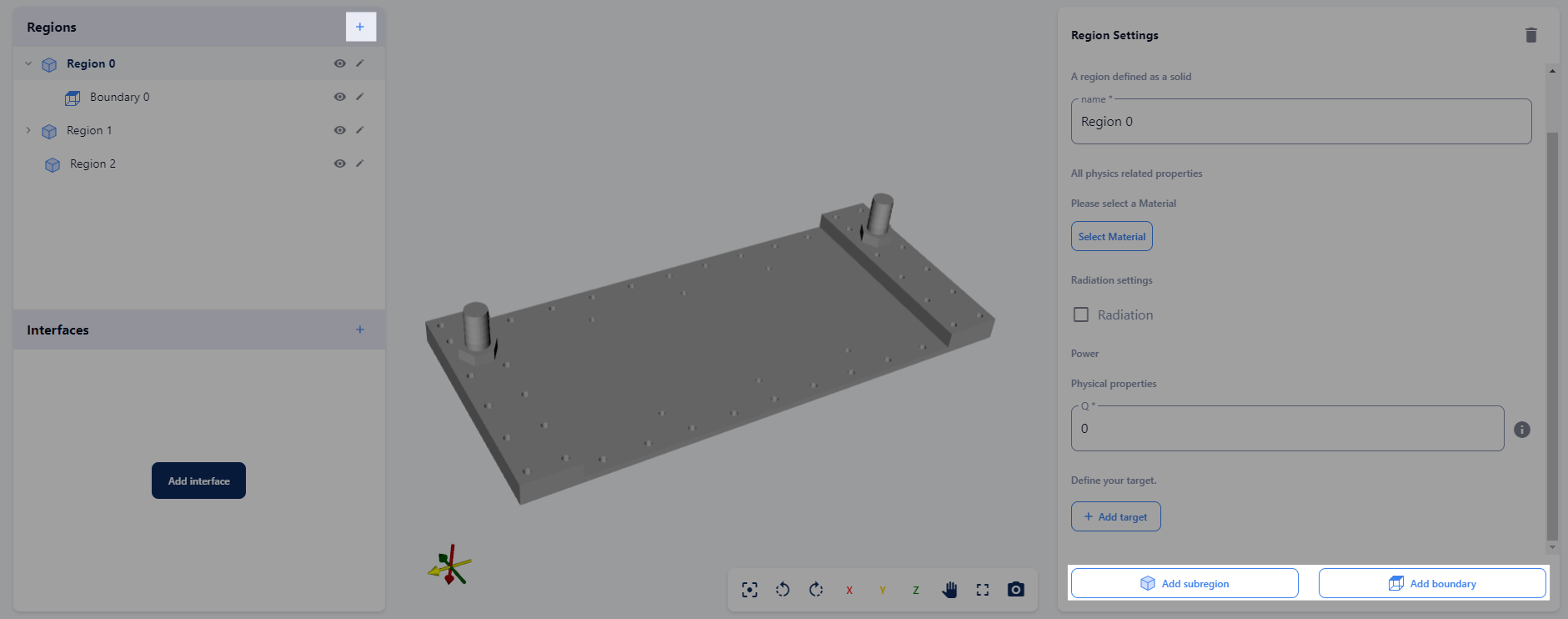 Method two: Upload regions, subregions and boundaries as separate STEP-files.