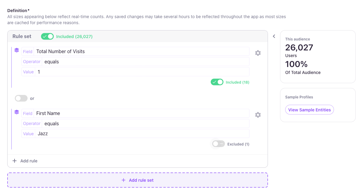 Rule toggled to Excluded
