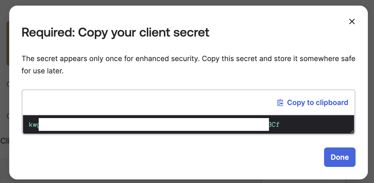 Copy Client Secret