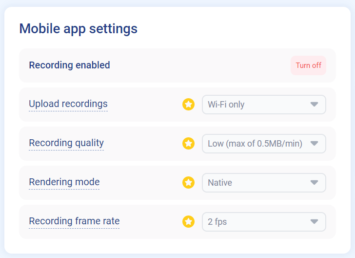 Recording on mobile network