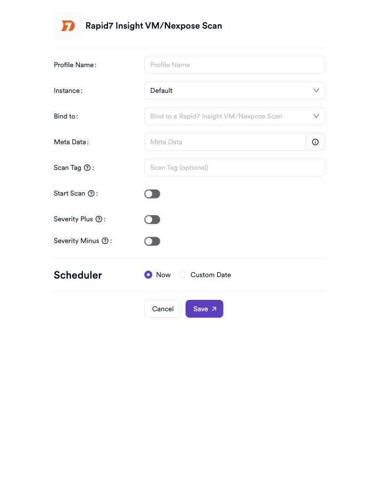 Rapid7 InsightVM / Nexpose scan creation