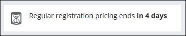 Viewing a Specific Event Regular Pricing Cutoff alert example