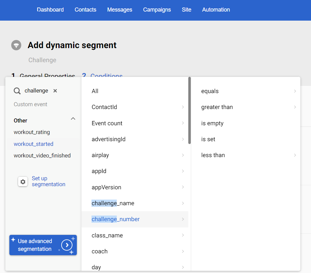 Dynamic segment