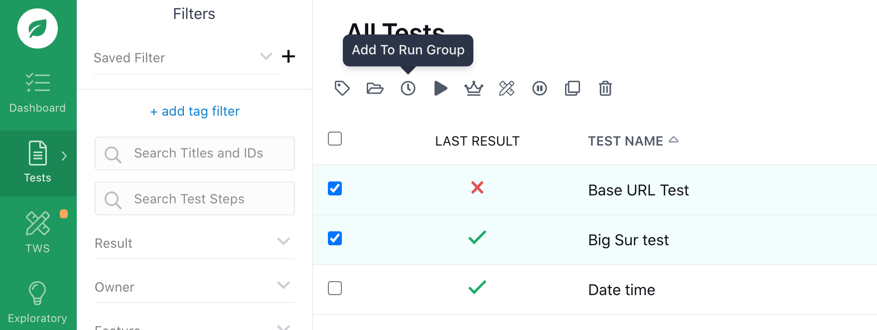 Screen Shot 2021-03-23 at 4.49.05 PM.png Adding tests to a run group.
