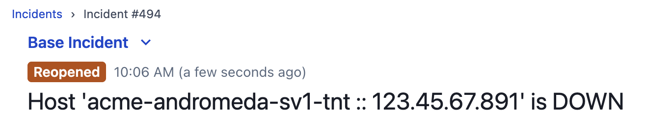 Reopened incident