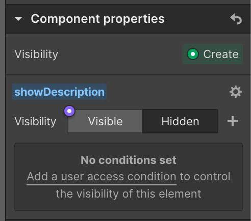 Component visibility property