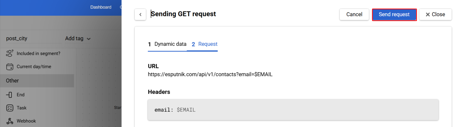 Send request