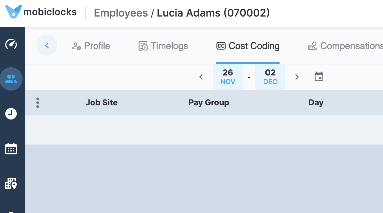 Employee number added next to employee name