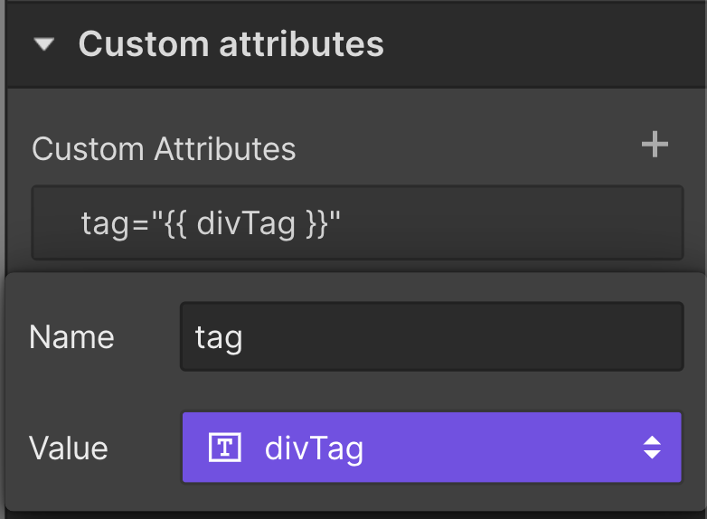 Using a "tag" custom attribute
