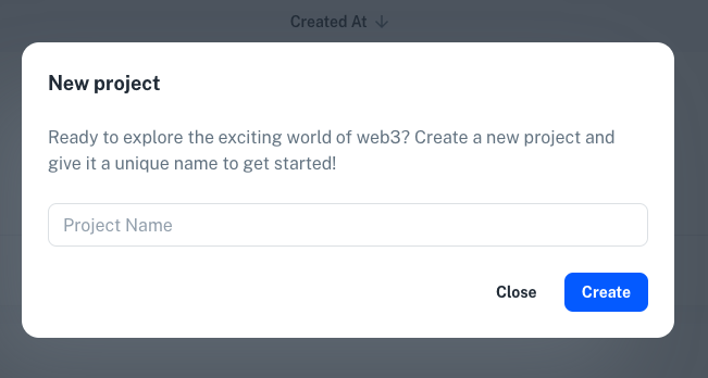 New Project Prompt on Clicking New Project