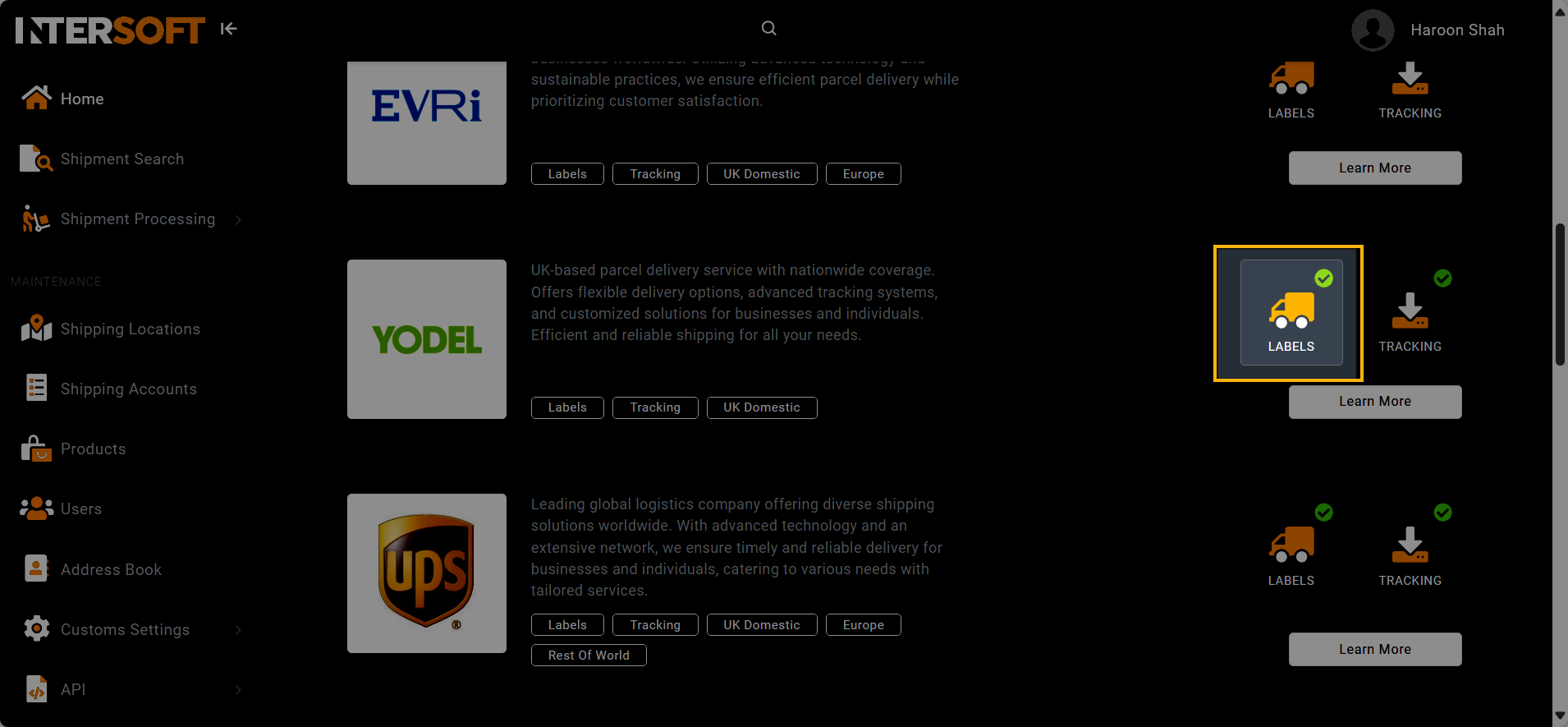 Accessing labels integration