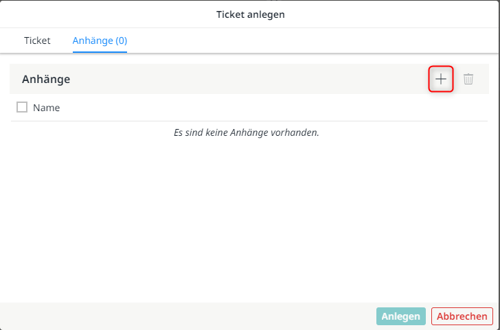 Gleichzeitiges Hinzufügen von Anhängen bei der Ticketanlage
