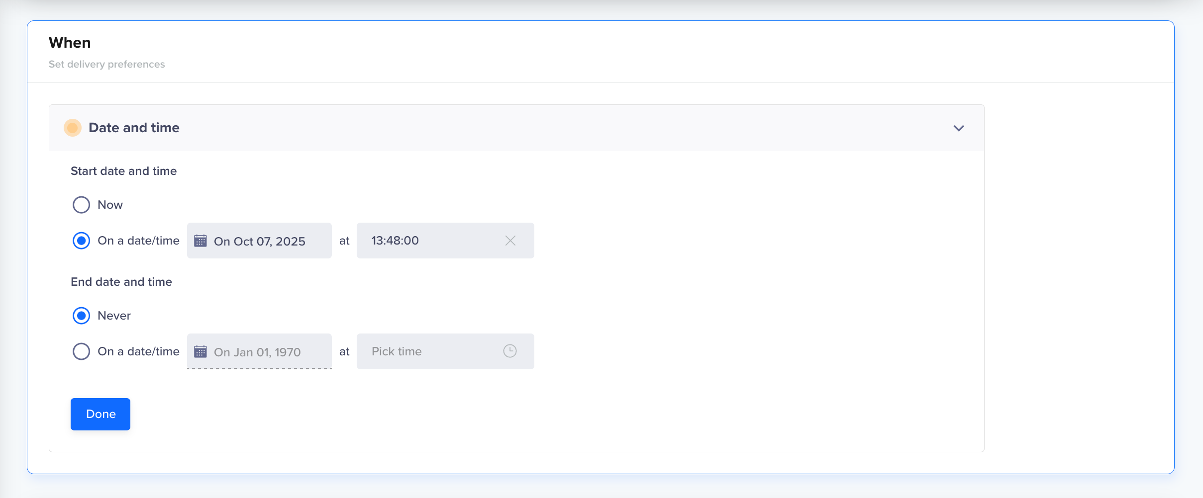 Set Deliver Preference in Live Behavior Campaigns