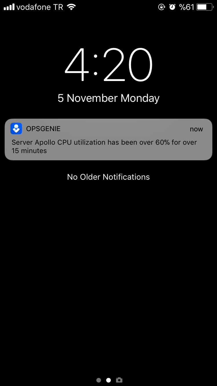 Notifications screen (pull down from top of any screen)