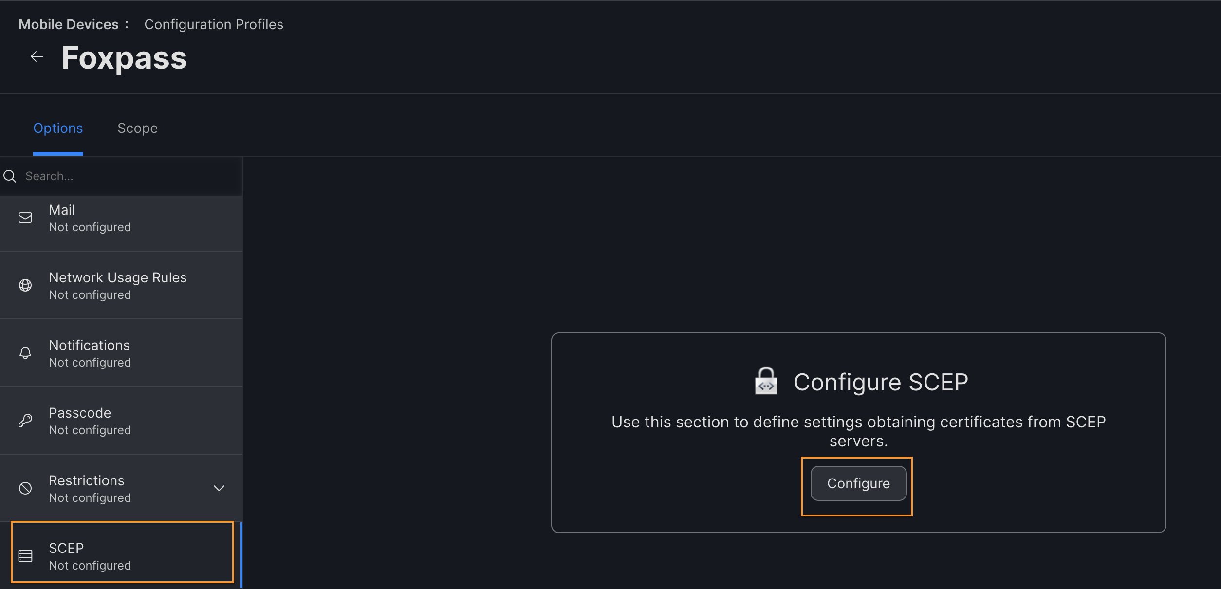 Configure SCEP