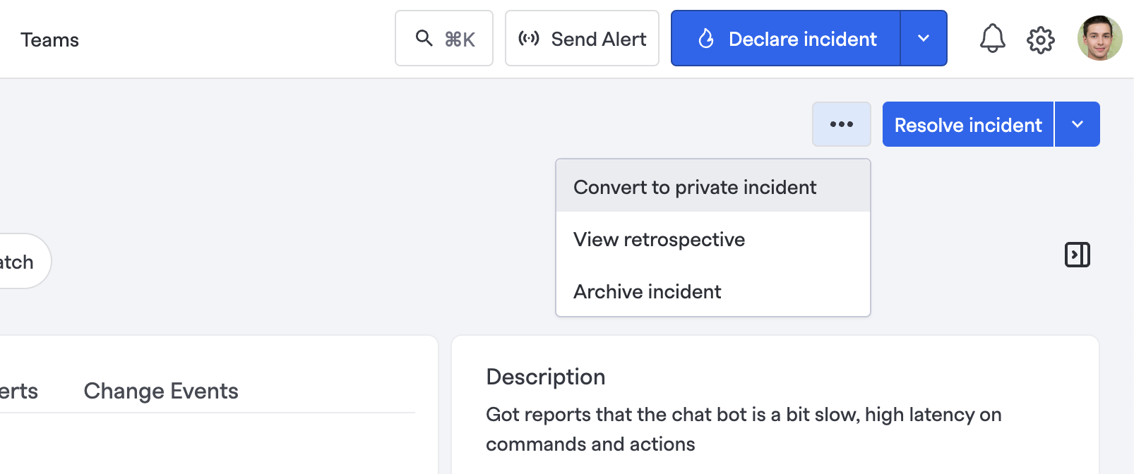 Converting incident privacy in the UI